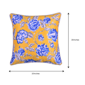 Floral Printed Throw Pillow Covers - 20 x 20 Inches - Decozen