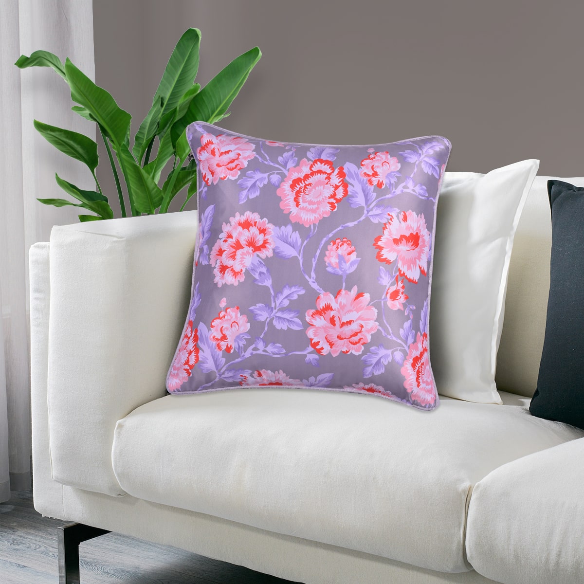 Floral Printed Throw Pillow Covers - 20 x 20 Inches - Decozen