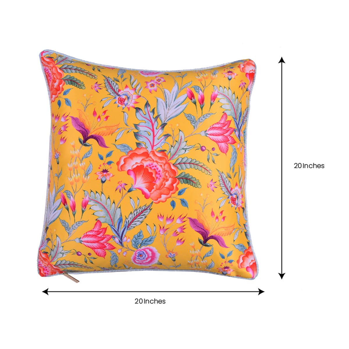 Floral Printed Throw Pillow Covers - 20 x 20 Inches - Decozen