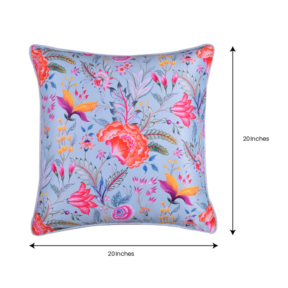 Floral Printed Throw Pillow Covers - 20 x 20 Inches - Decozen