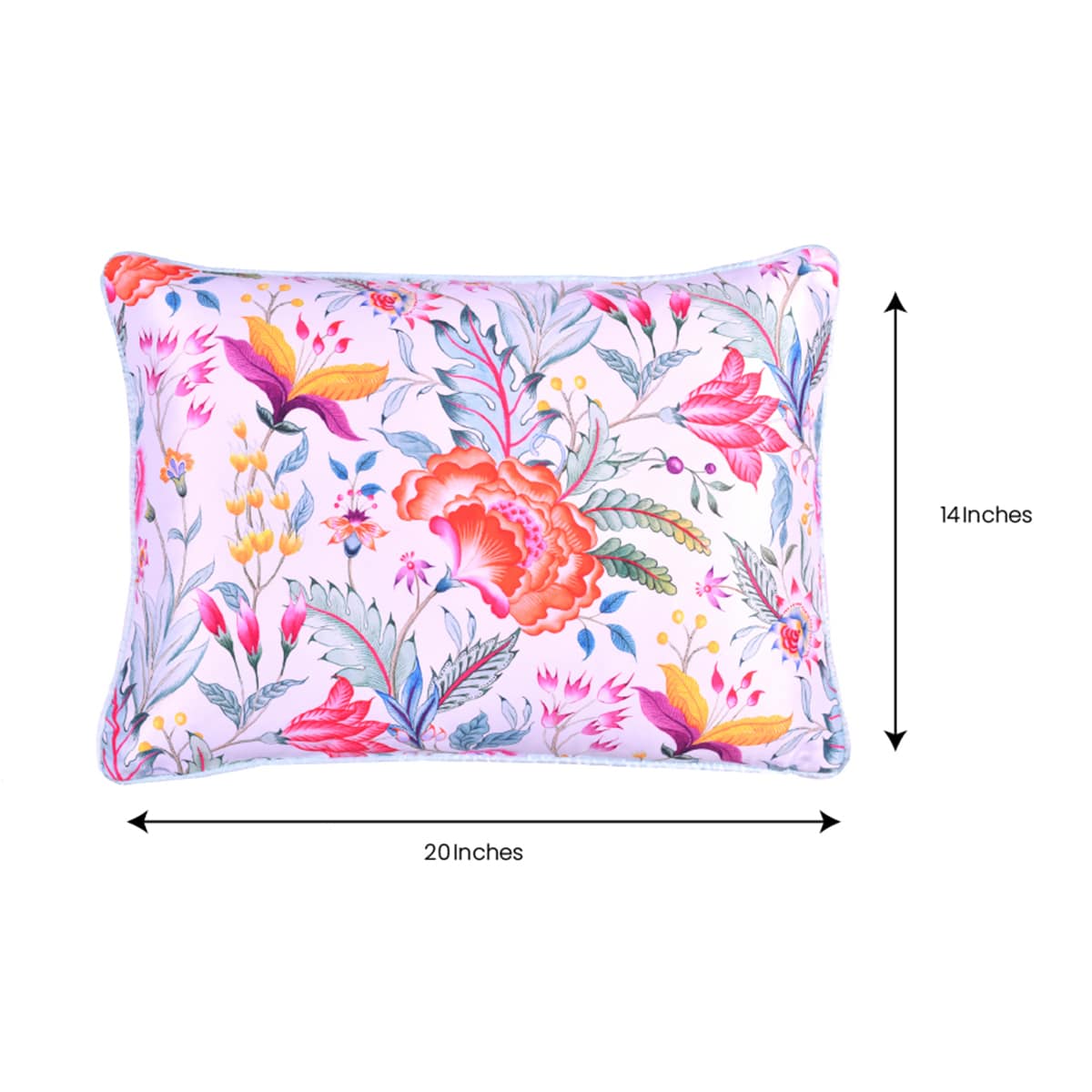 Floral Printed Throw Pillow Covers - 14 x 20 Inches - Decozen