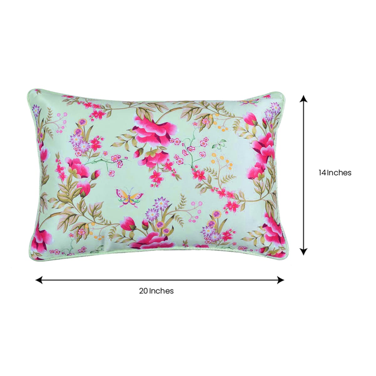 Floral Printed Throw Pillow Covers - 14 x 20 Inches - Decozen