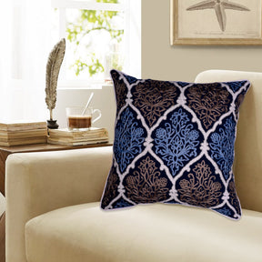 Blue and Brown Throw Pillow Covers - Set of 2 and 4, 18 x 18 inches - Decozen