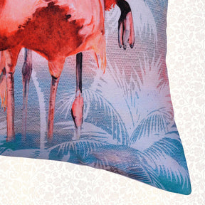 Flamingo Printed Throw Pillow Cover - Set of 4, 18 x 18 Inches - Decozen