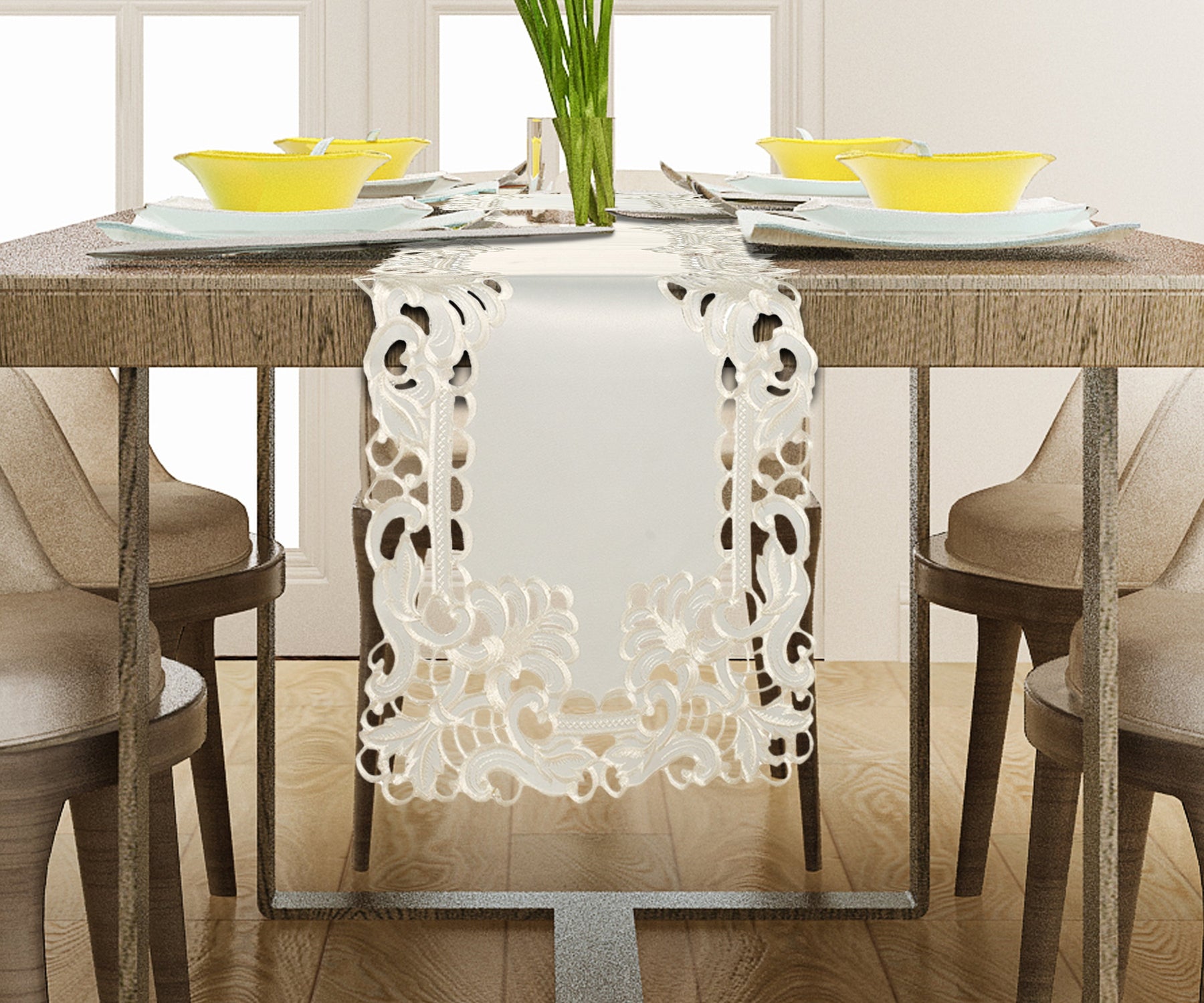 Beige Table Cover - Damarcus Collection - Decozen