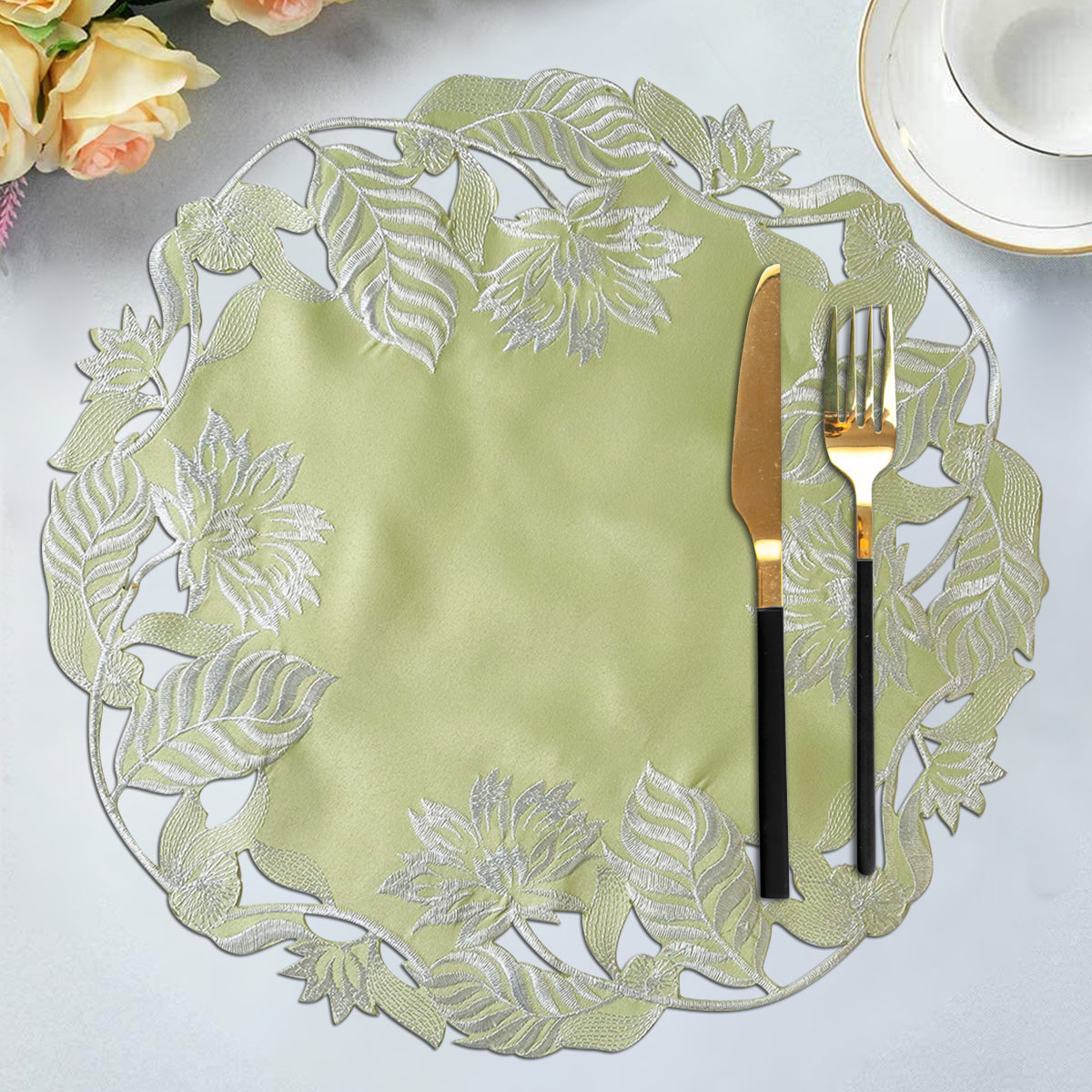 Light Green Table Placemats - Daulton Collection - Decozen