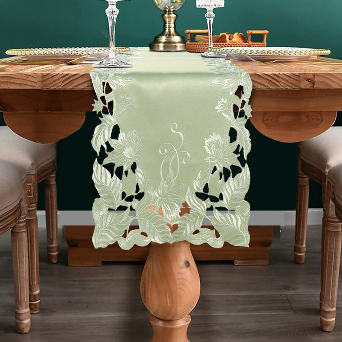 Light Green Table Runner - Daulton Collection - Decozen