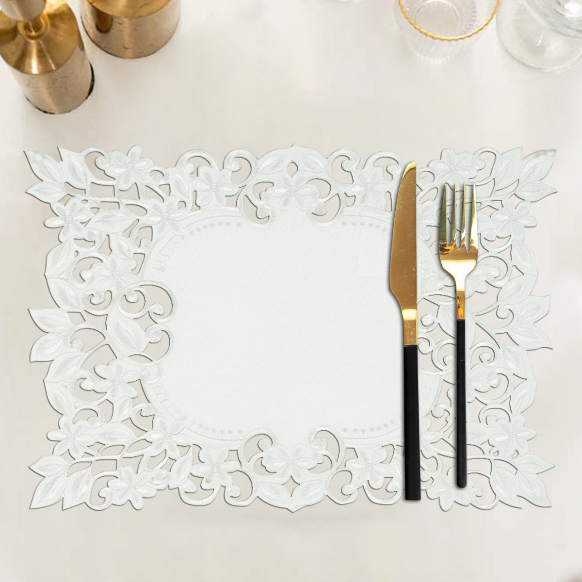 White Table Runner - Darvin Collection