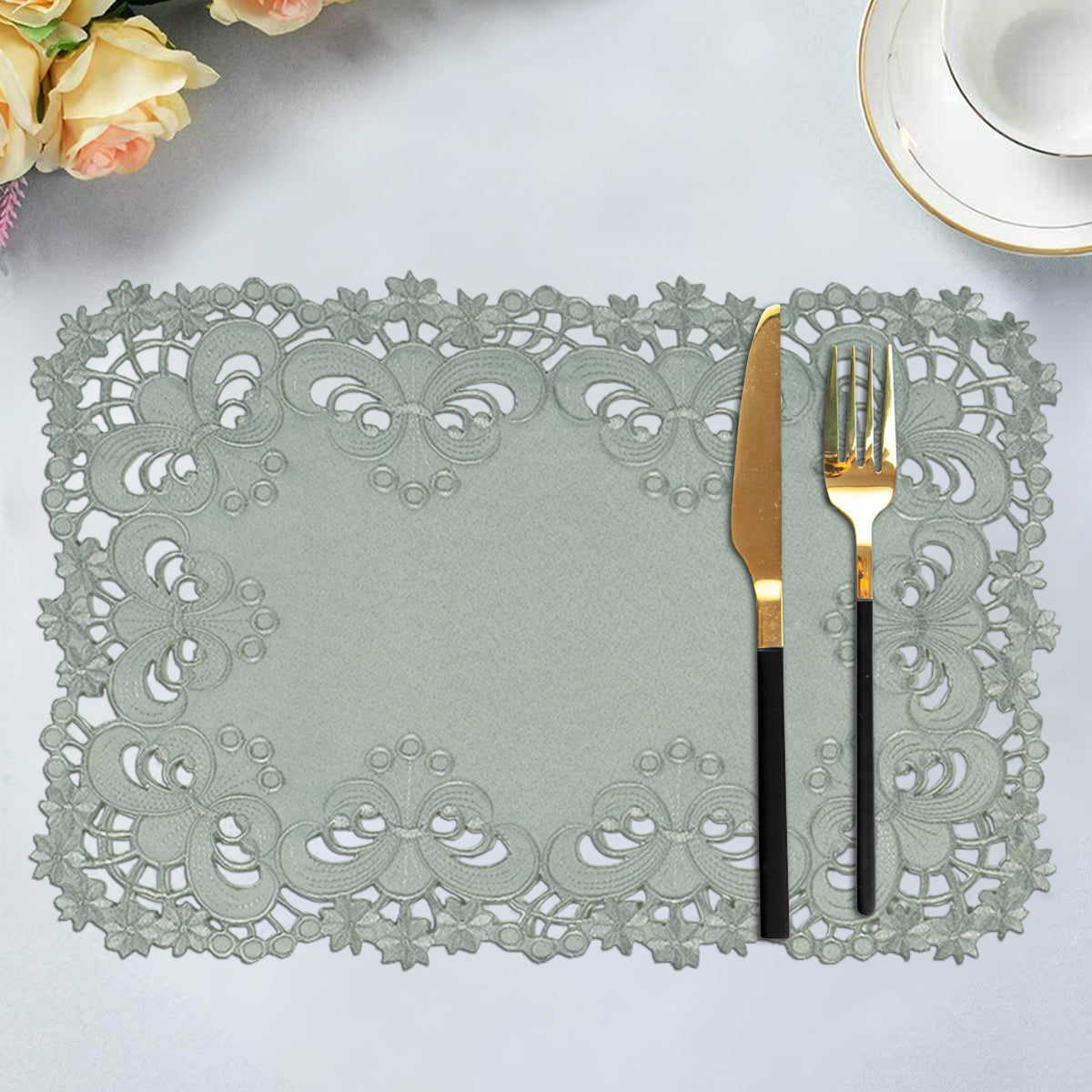 Gray Table Runner - Creola Collection - Decozen