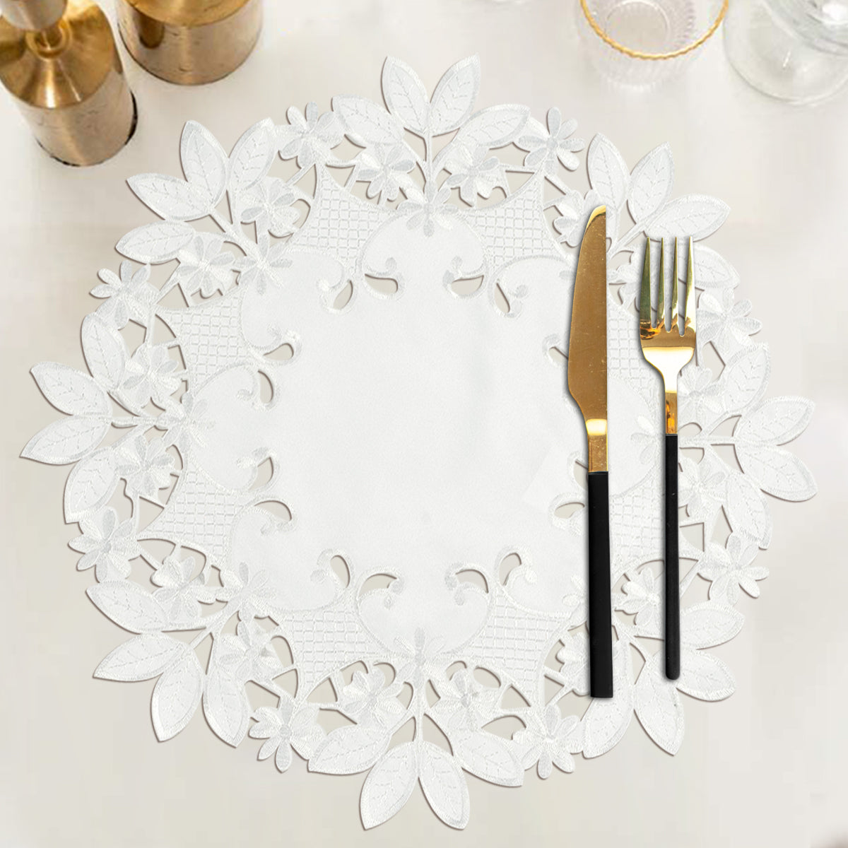 White Table Placemats - Deandra Collection