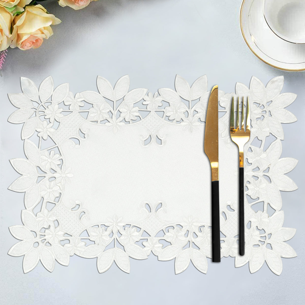 White Table Placemats - Deandra Collection