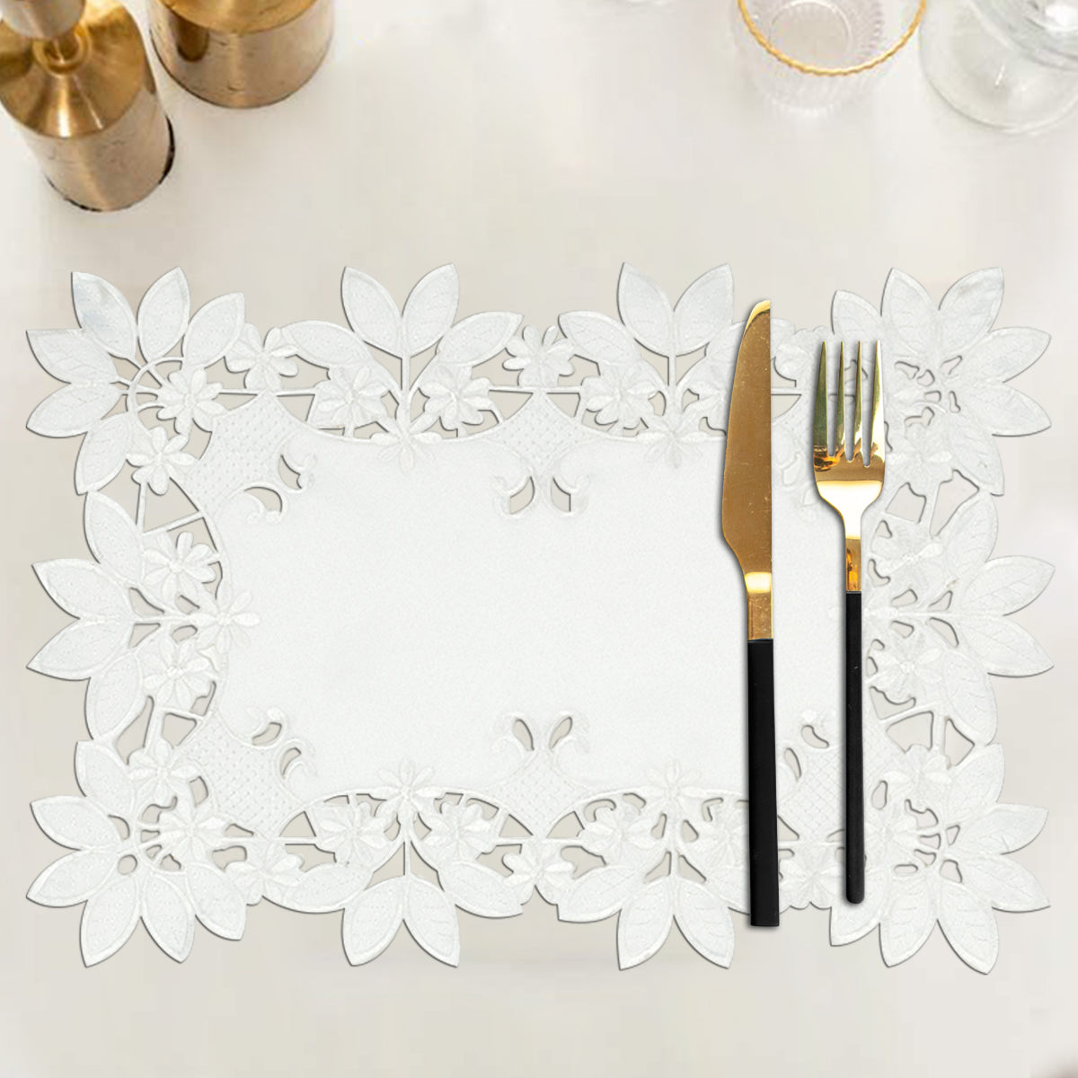 White Table Placemats - Deandra Collection