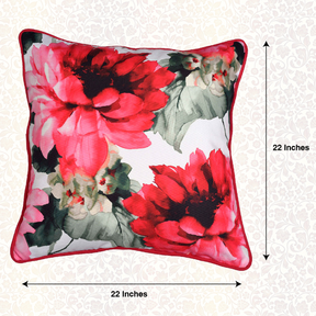 Floral Printed Throw Pillow Cover - Set of 4, 22 x 22 Inches - Decozen