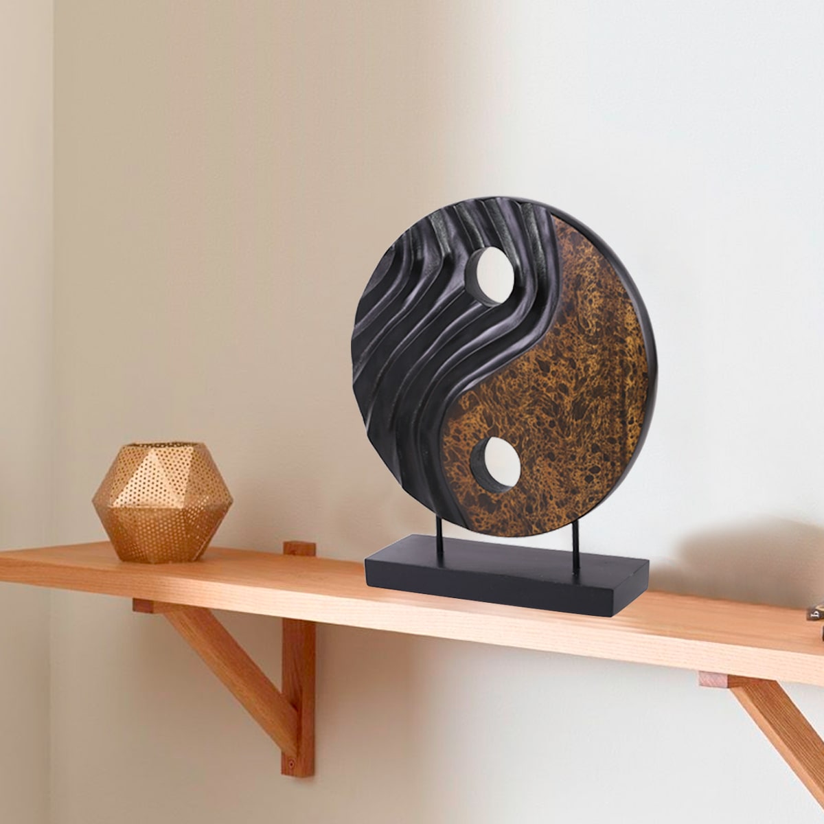 Yin Yang Handmade Wooden Sculpture - Decozen