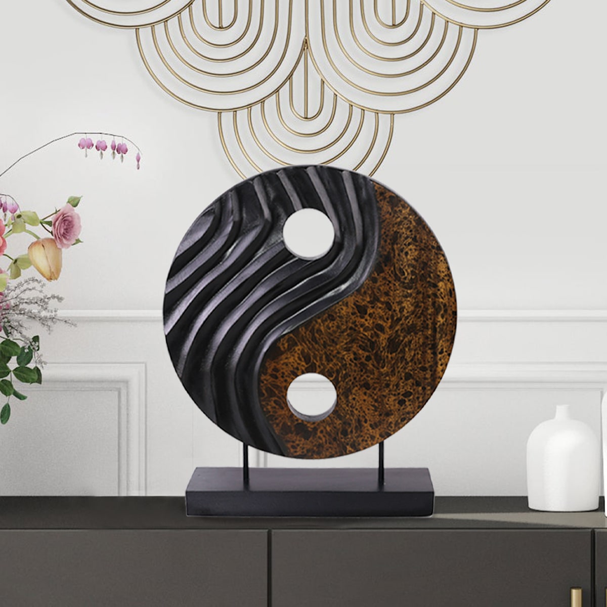 Yin Yang Handmade Wooden Sculpture - Decozen