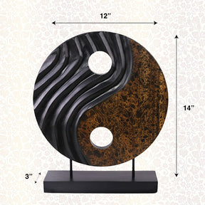 Yin Yang Handmade Wooden Sculpture - Decozen