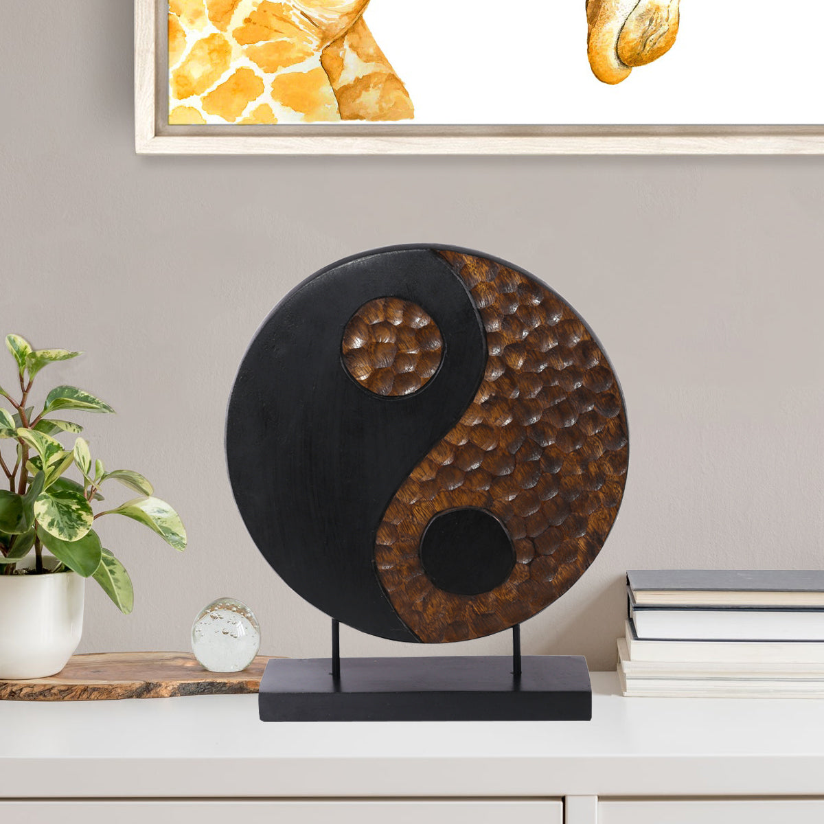 Yin Yang Handmade Wooden Sculpture - Decozen