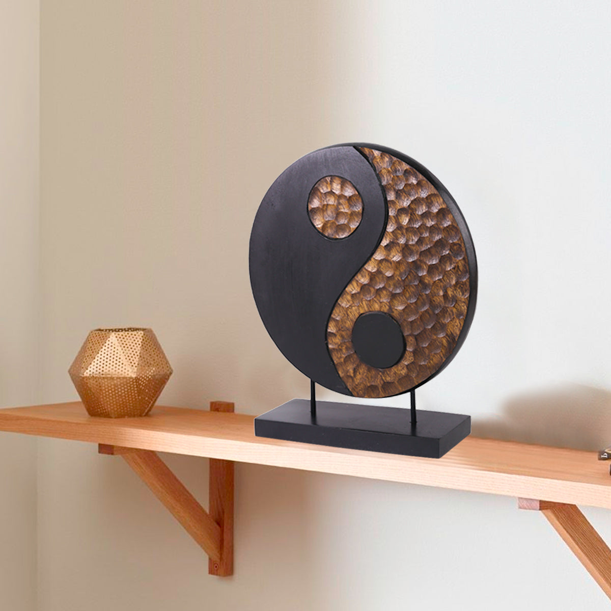 Yin Yang Handmade Wooden Sculpture - Decozen