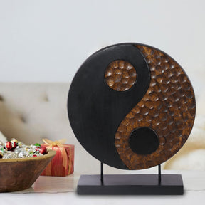 Yin Yang Handmade Wooden Sculpture - Decozen