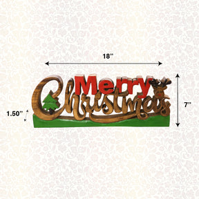 Merry Christmas Handmade Wooden Sculpture - Decozen