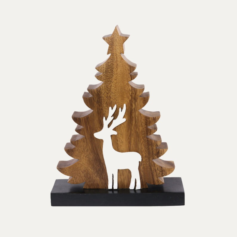 Christmas Tree Handmade Wooden Sculpture - Decozen