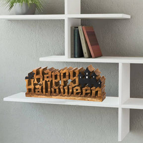 Happy Halloween Handmade Wooden Sculpture - Decozen