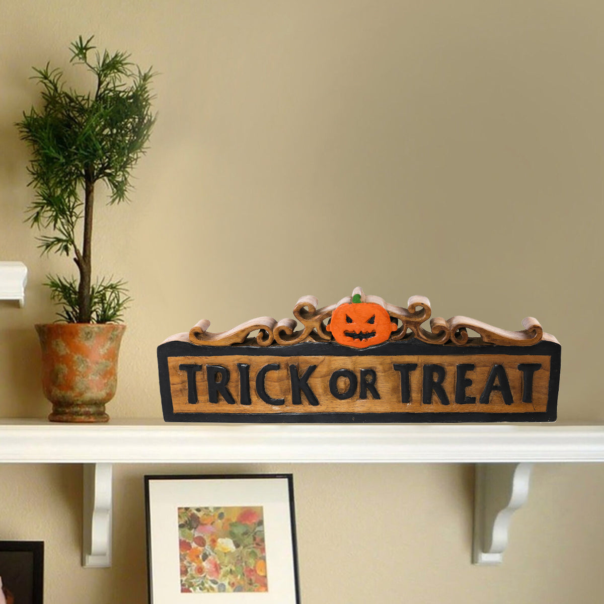 Trick or Treat Handmade Wooden Sculpture - Decozen