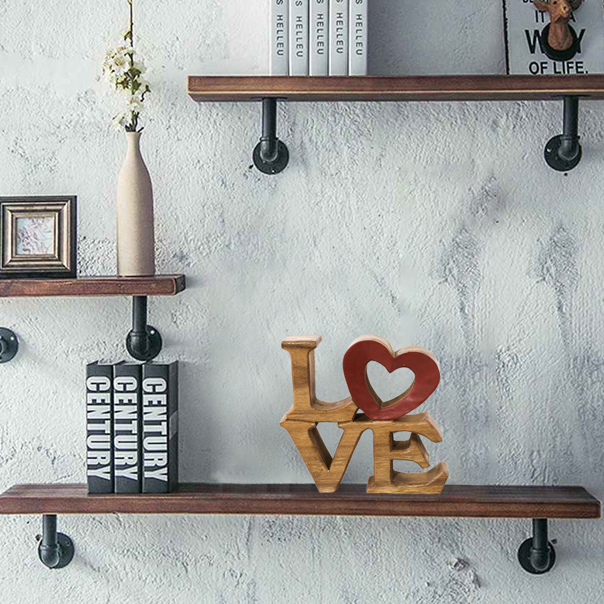 Love Handmade Wooden Sculpture - Decozen