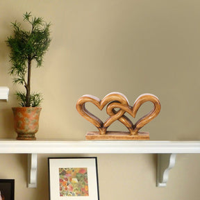 Hearts Handmade Wooden Sculpture - Decozen