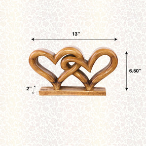 Hearts Handmade Wooden Sculpture - Decozen