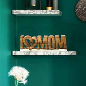 I Love Mom Handmade Wooden Sculpture - Decozen