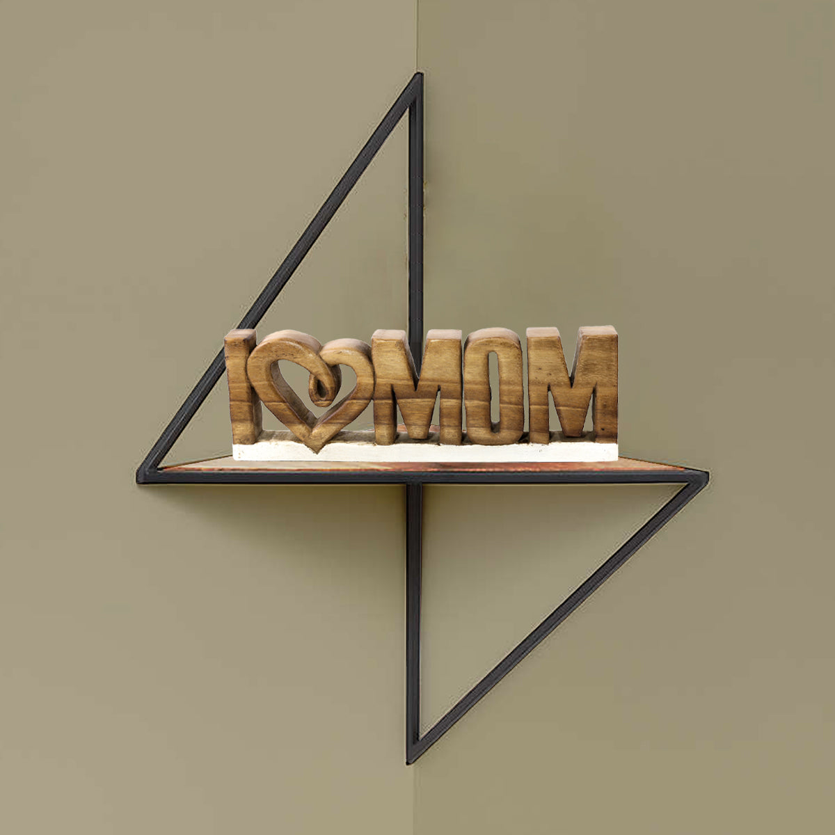 I Love Mom Handmade Wooden Sculpture - Decozen