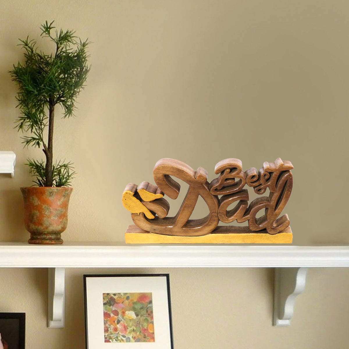 Best Dad Handmade Wooden Sculpture - Decozen