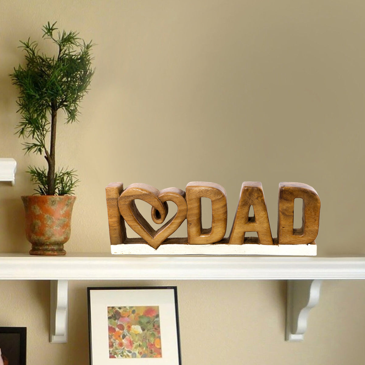 I Love Dad Handmade Wooden Sculpture - Decozen