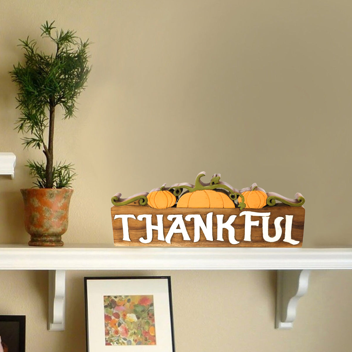 Thankful Handmade Wooden Sculpture - Decozen