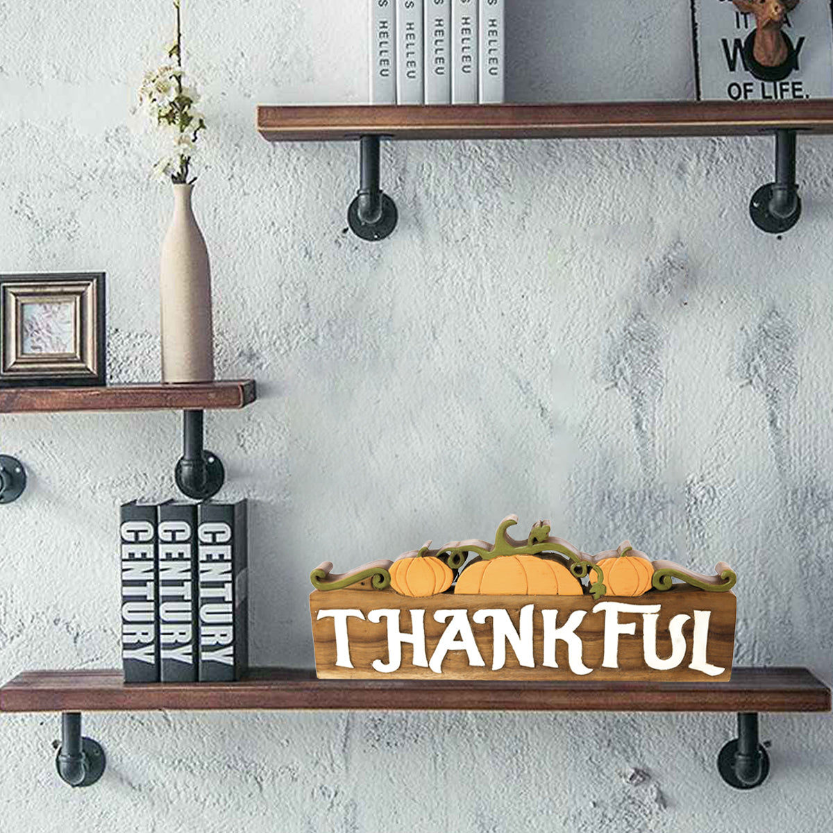 Thankful Handmade Wooden Sculpture - Decozen