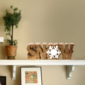 Snow Handmade Wooden Sculpture - Decozen