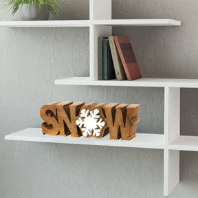 Snow Handmade Wooden Sculpture - Decozen