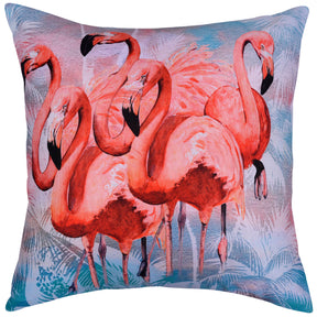 Flamingo Printed Throw Pillow Cover - Set of 4, 18 x 18 Inches - Decozen