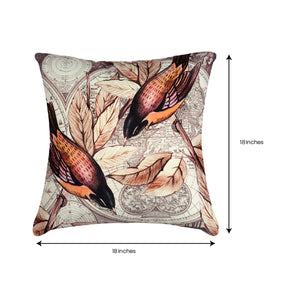 Birds Printed Design Throw Pillow Covers - Set of 4 - Decozen