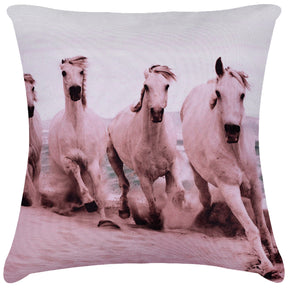 Horse Printed Throw Pillow Cover - Set of 4, 18 x 18 Inches - Decozen