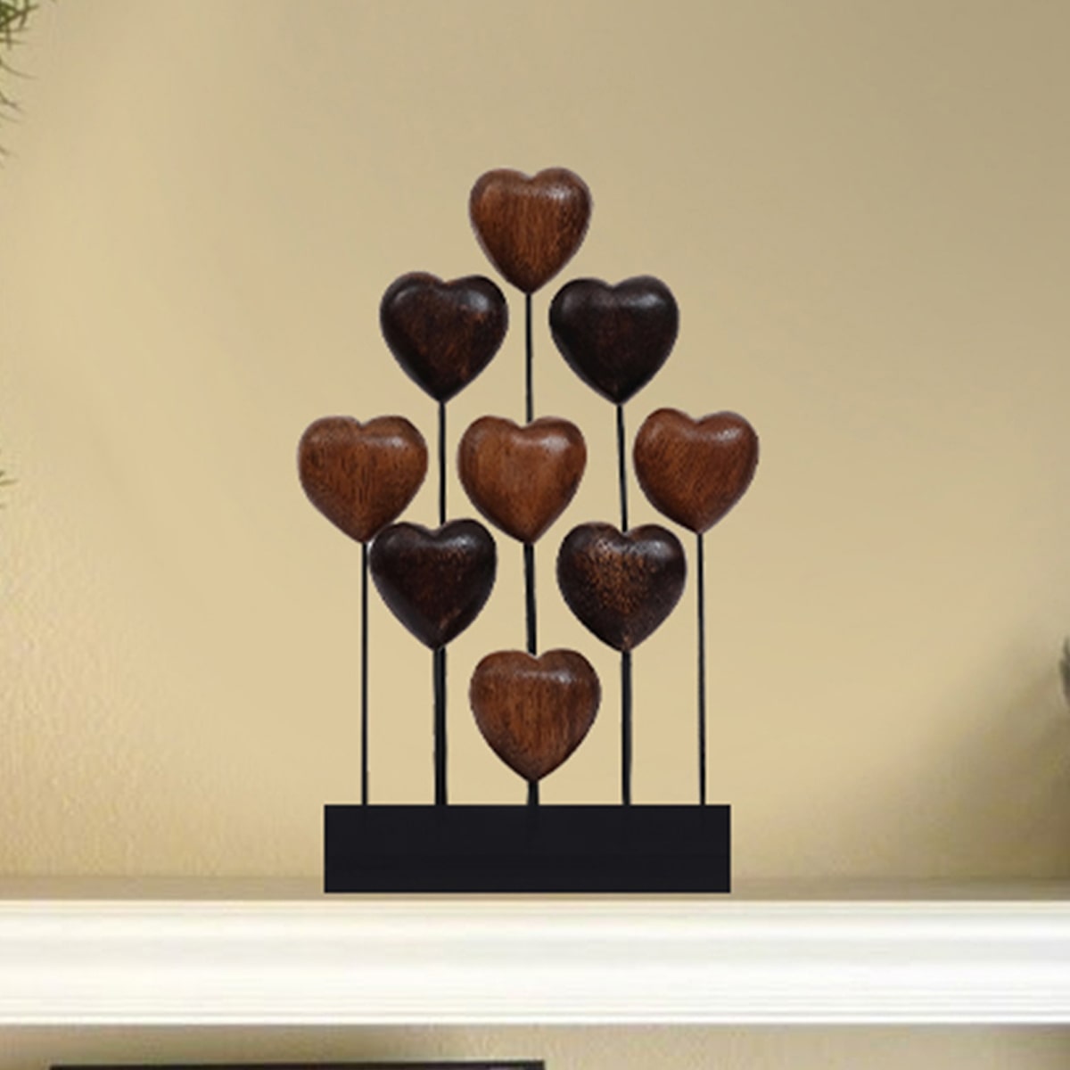 Hearts Handmade Wooden Sculpture - Decozen