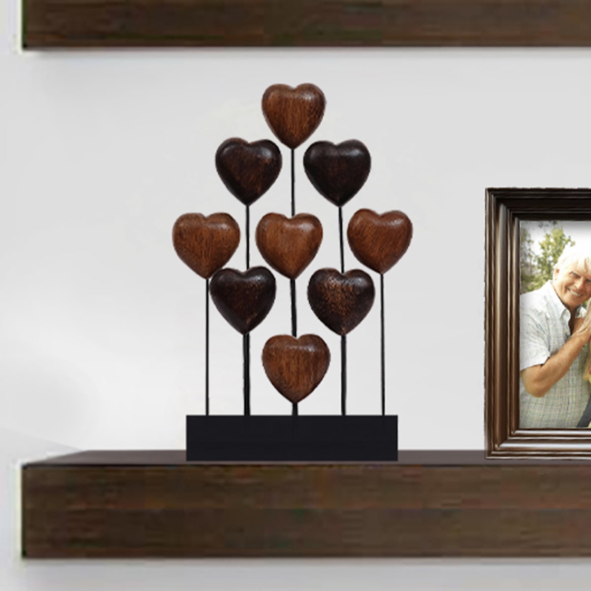 Hearts Handmade Wooden Sculpture - Decozen