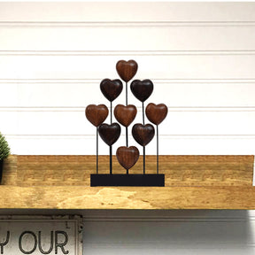 Hearts Handmade Wooden Sculpture - Decozen