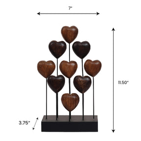 Hearts Handmade Wooden Sculpture - Decozen