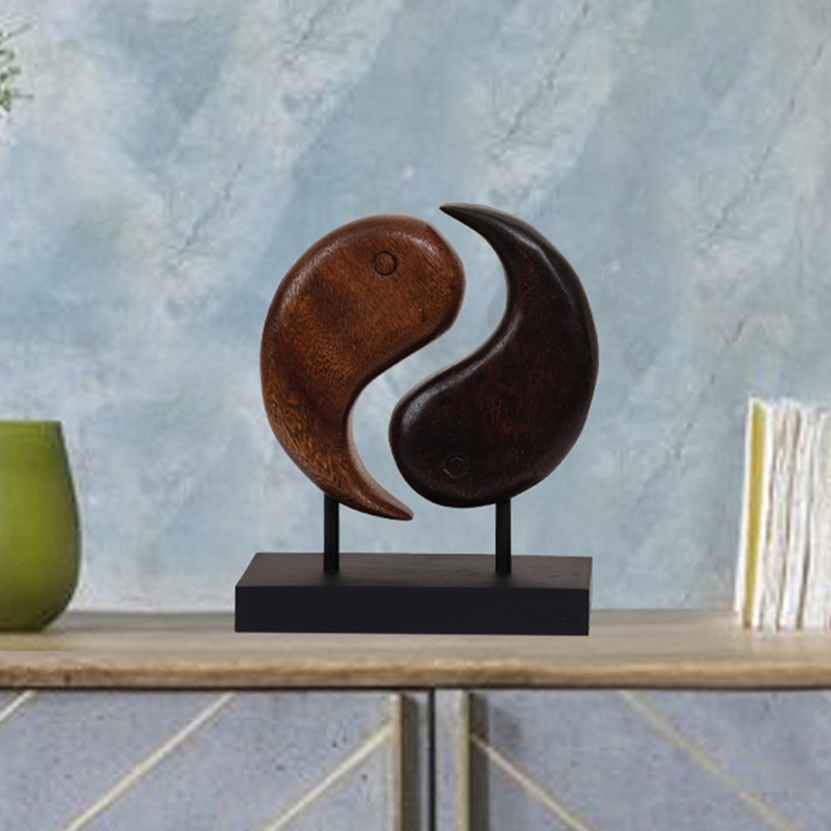 Yin Yang Handmade Wooden Sculpture - Decozen