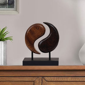 Yin Yang Handmade Wooden Sculpture - Decozen