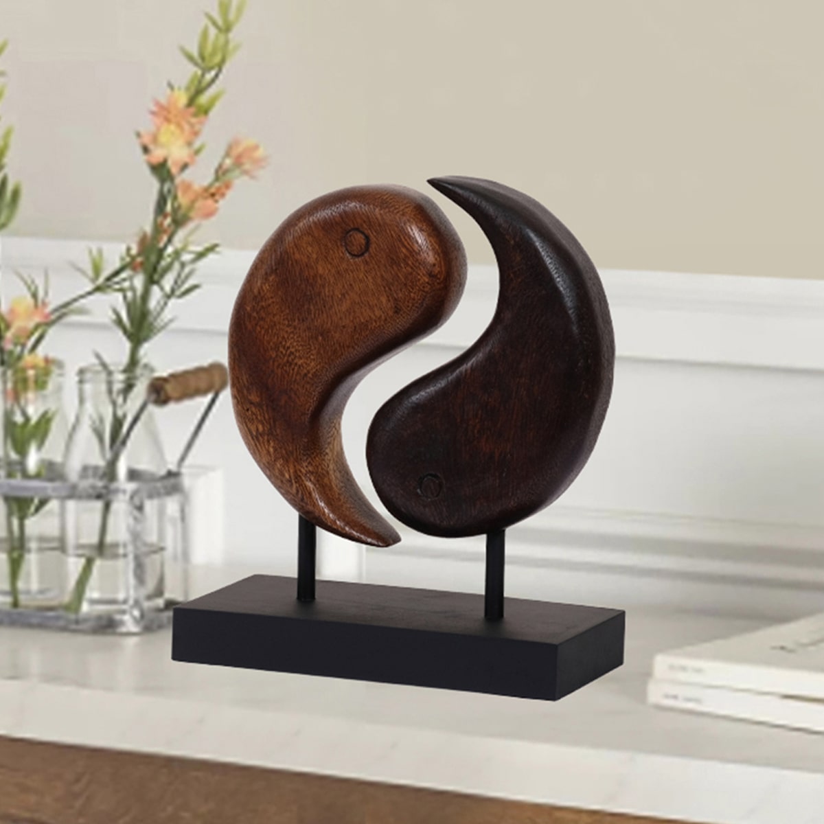 Yin Yang Handmade Wooden Sculpture - Decozen