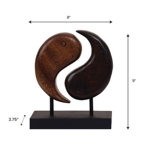 Yin Yang Handmade Wooden Sculpture - Decozen