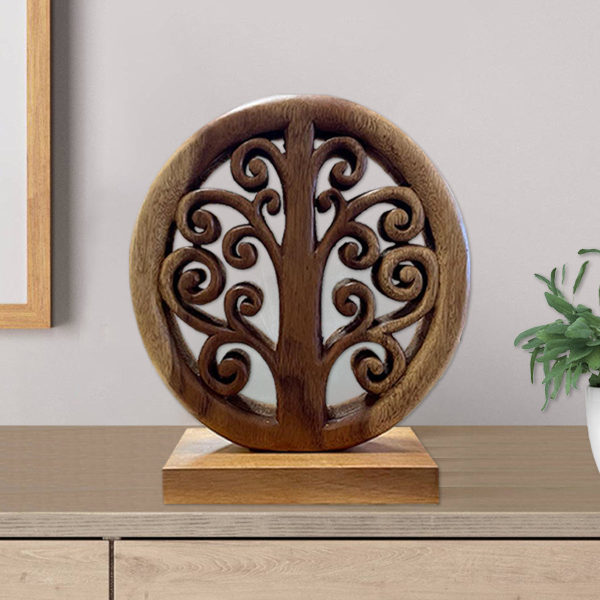 Maloy Tree of Life Wooden Sculpture - Medium - Decozen